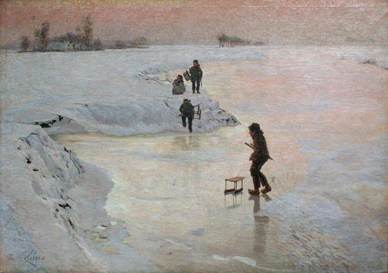Emile Claus Skaters Sweden oil painting art
